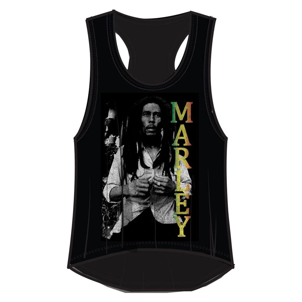 Bob Marley - Classic Photo Juniors Tank Top Juniors Tank Tops Bob Marley   