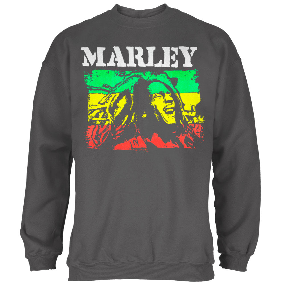 Bob Marley - Rasta Stripe Crewneck Sweatshirt Men's Sweatshirts Bob Marley   