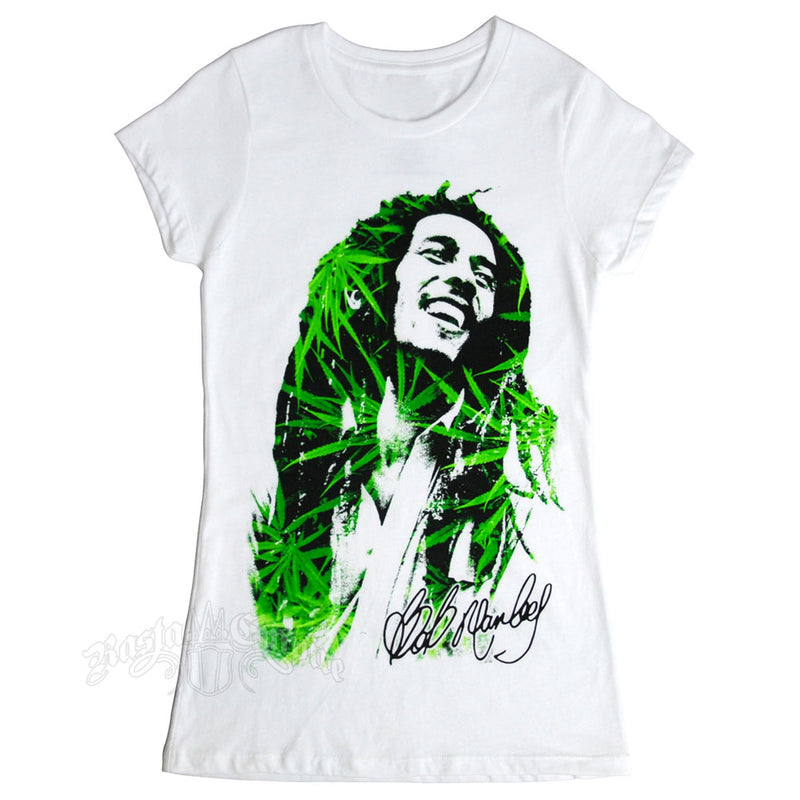 Bob Marley - Leaves Juniors T-Shirt Juniors T-Shirts Bob Marley XL White