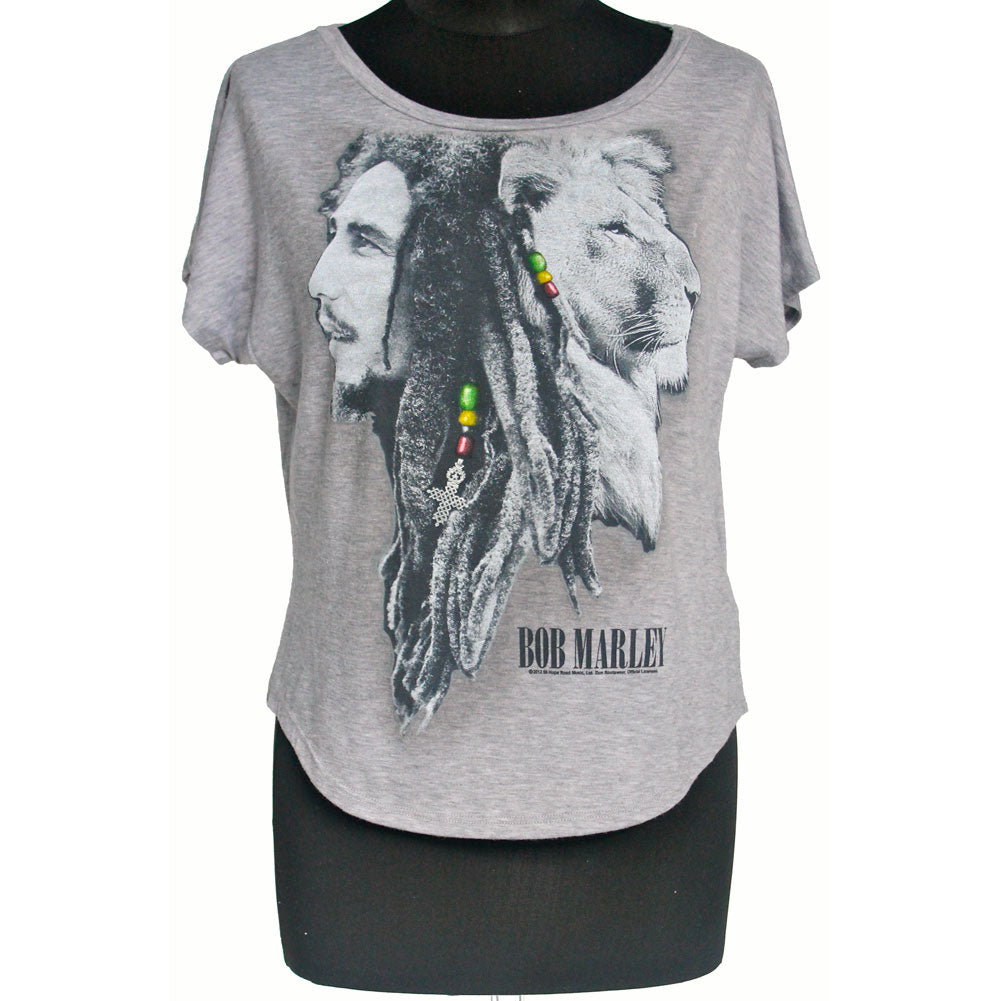 Bob Marley - Profiles Oversized Womens Dolman Shirt Women's T-Shirts Bob Marley   