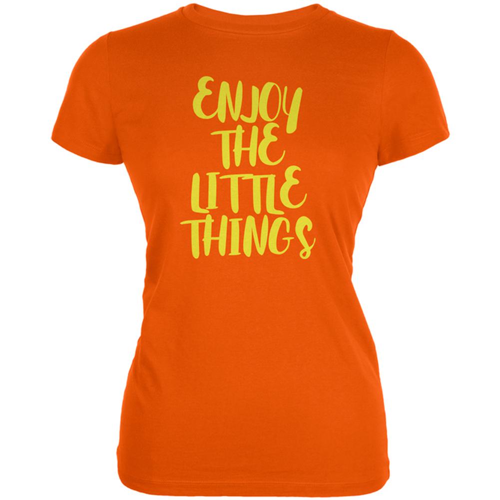 Enjoy The Little Things Juniors Soft T Shirt Juniors T-Shirts Old Glory 2XL Orange 