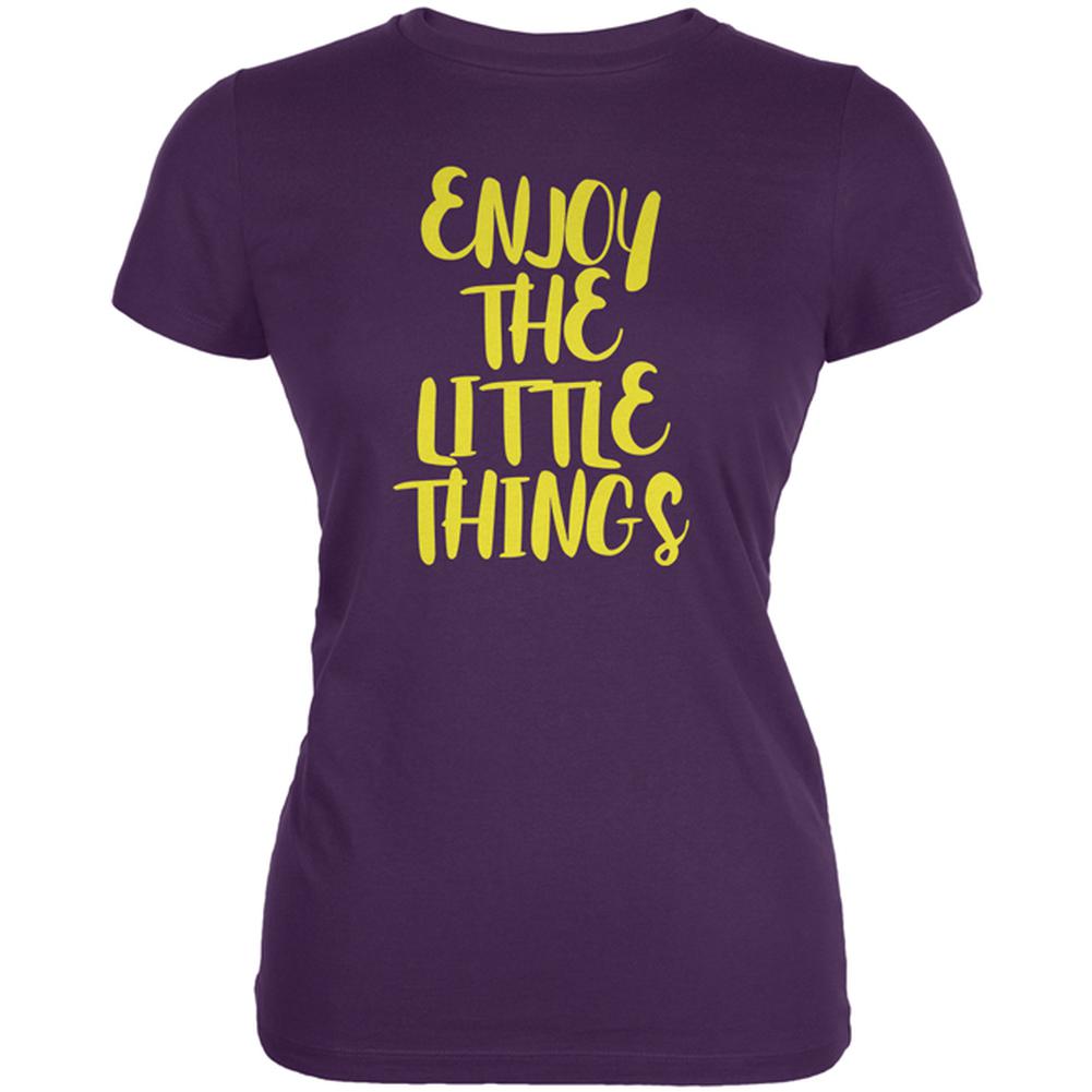 Enjoy The Little Things Juniors Soft T Shirt Juniors T-Shirts Old Glory 2XL Purple 