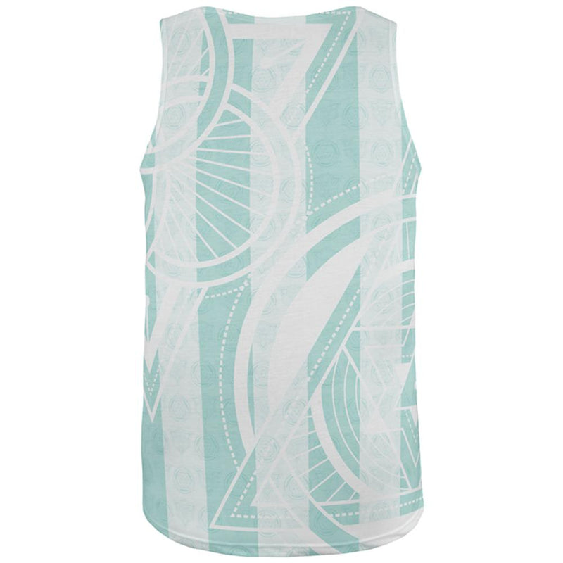 Summer Sacred Geometry Teal Stripes All Over Mens Tank Top Men's Tank Tops Old Glory   