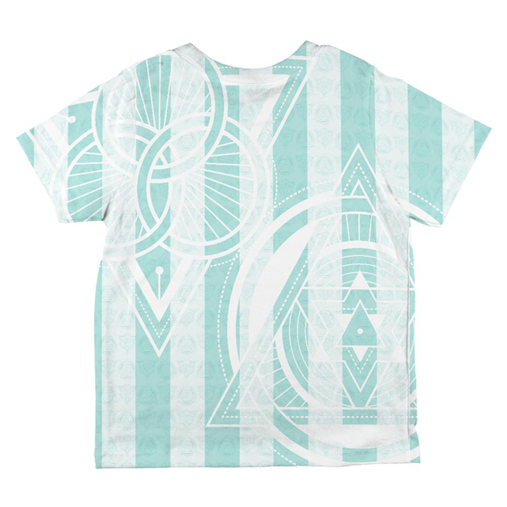 Summer Sacred Geometry Teal Stripes All Over Toddler T Shirt Toddler T-Shirts Old Glory   