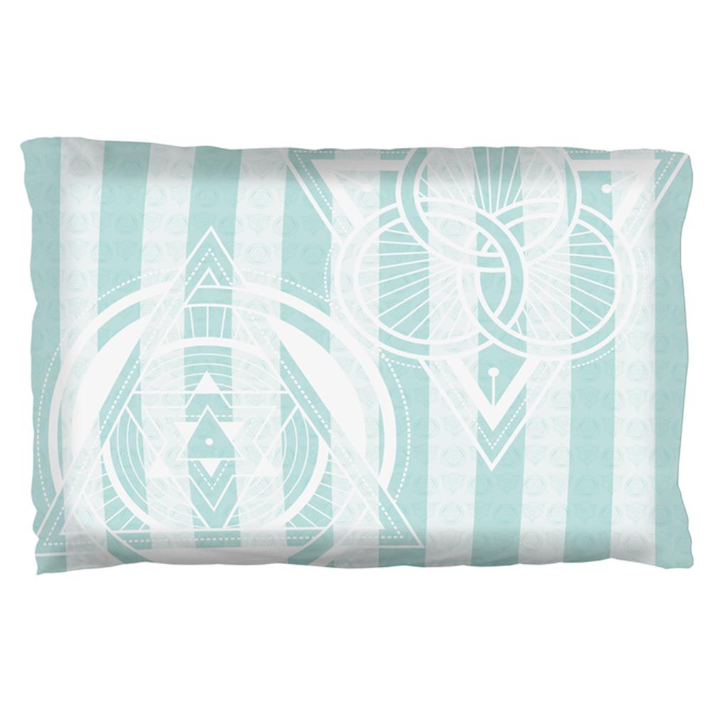 Summer Sacred Geometry Teal Stripes Pillow Case Pillowcases Old Glory OS Multi 