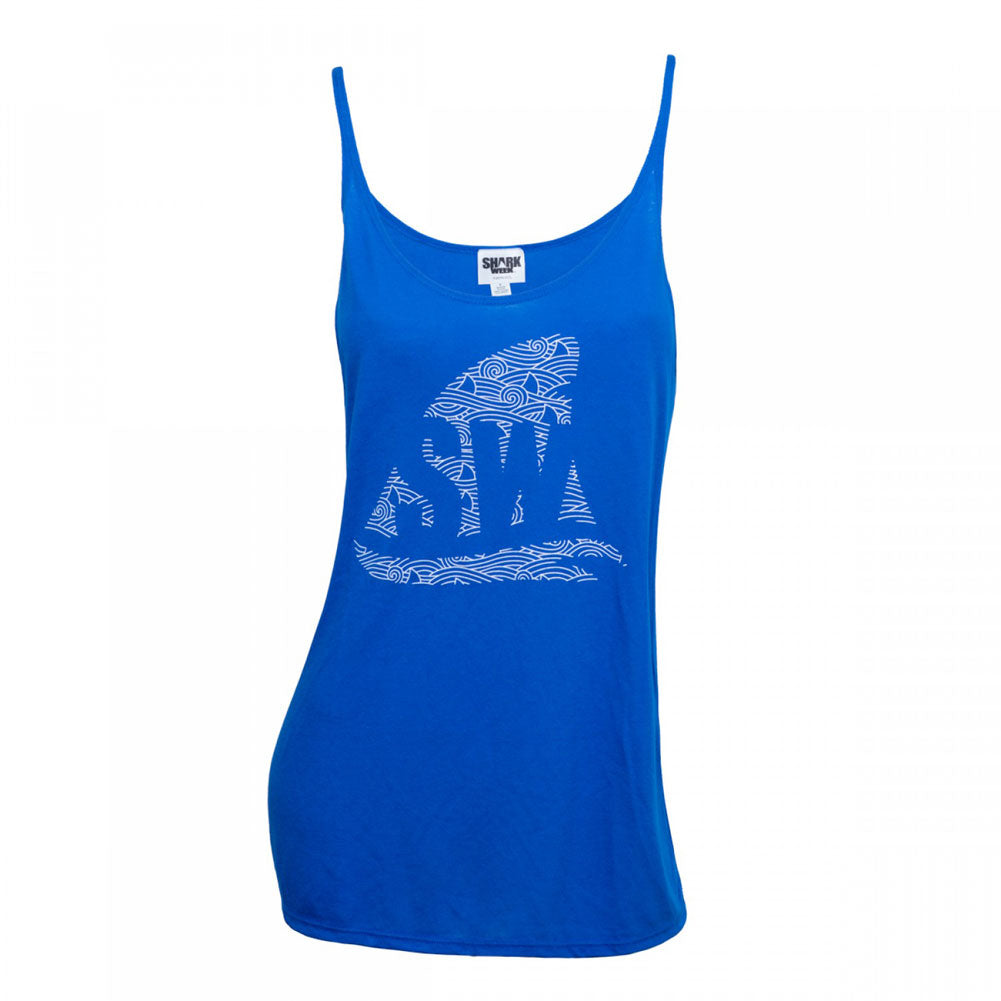 Shark Week - Fin Womens Tank top Women's Tank Tops Shark Week LG Royal Blue 