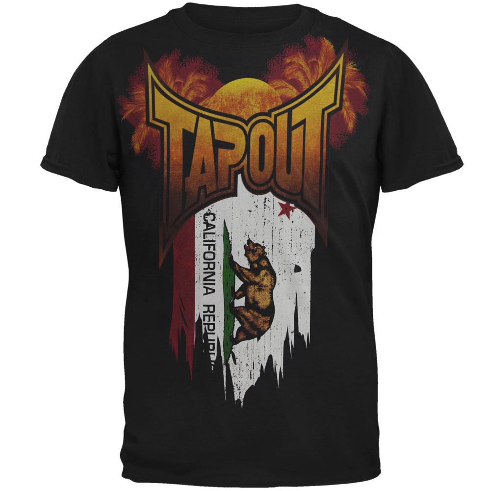 Tapout - CA Flag Mens Soft T Shirt Men's T-Shirts TapouT SM Black 