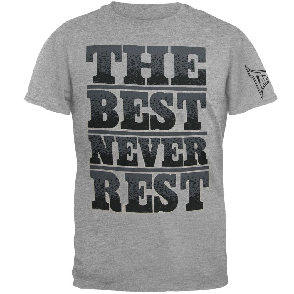 Tapout - The Best Never Rest Mens T Shirt Men's T-Shirts TapouT LG Grey 