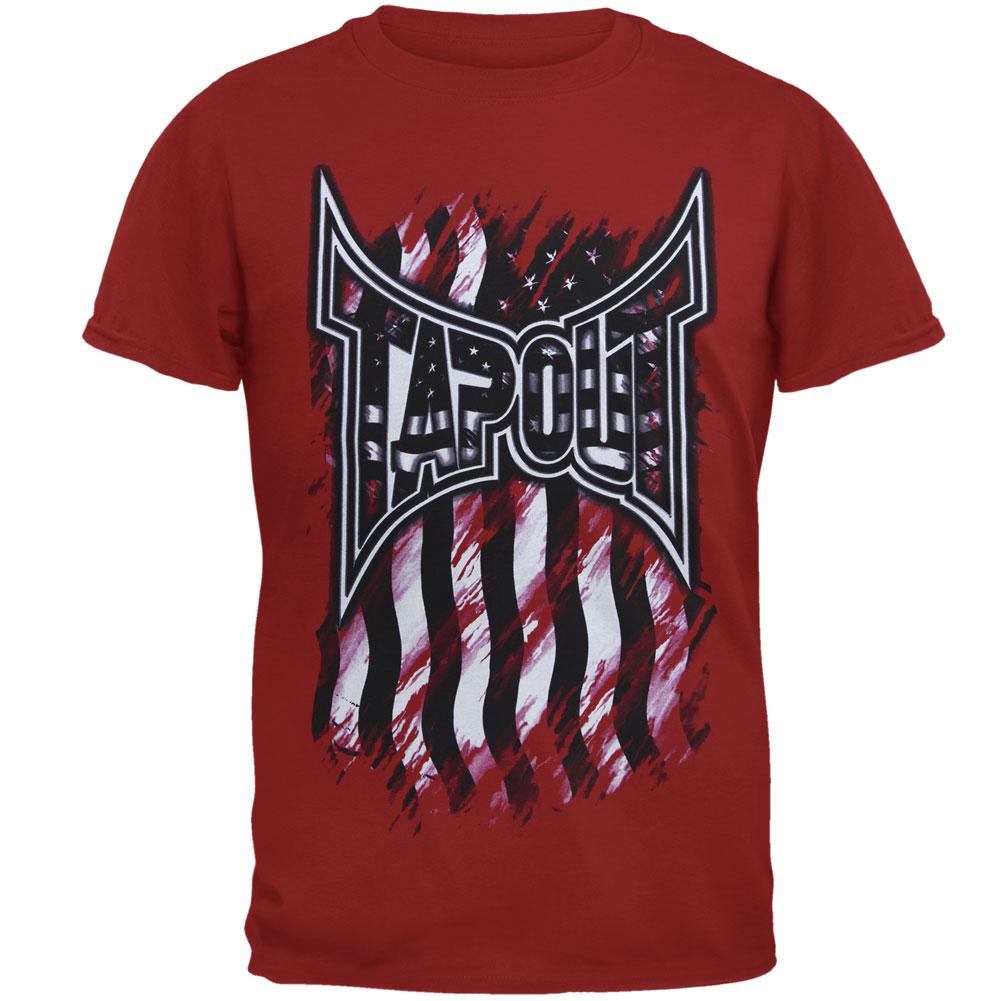 Tapout - Stars and Stripes Flag Mens T Shirt Men's T-Shirts TapouT LG Red 