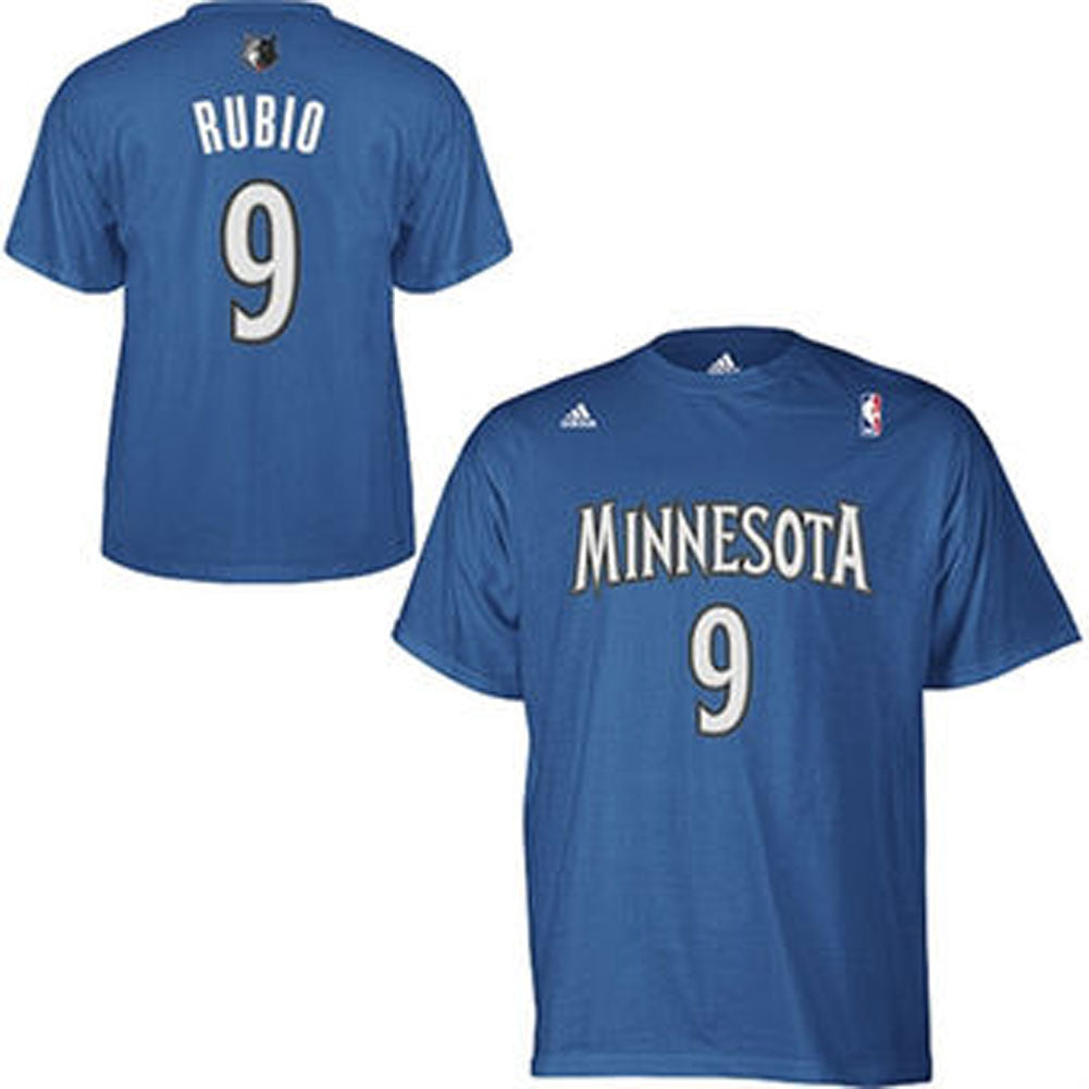 Minnesota Timberwolves - Rubio Name And Number Home Mens T Shirt Men's T-Shirts Minnesota Timberwolves   