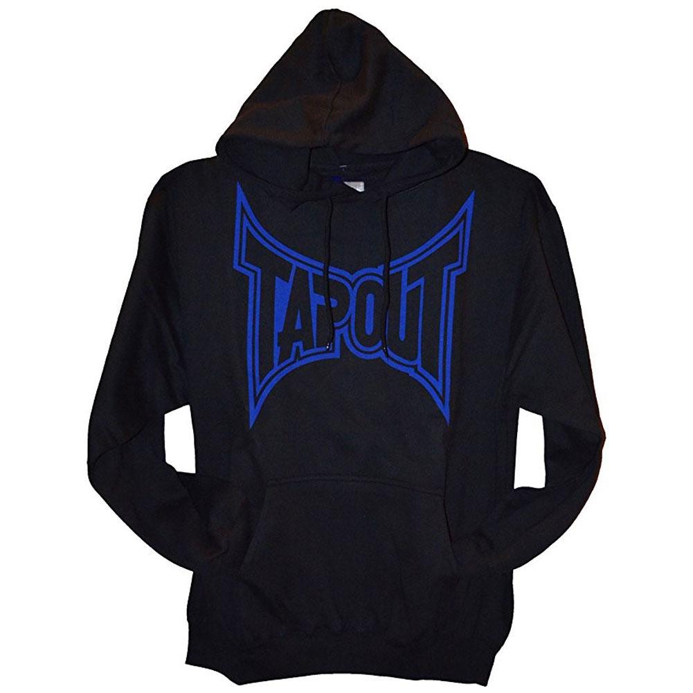 Tapout - Classic Blue Logo Mens Pullover Hoodie Men's Hoodies TapouT SM Black 