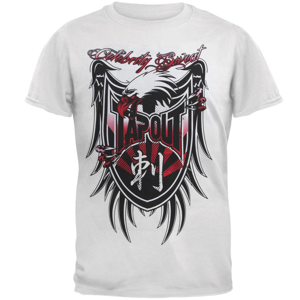 Tapout - Celebrity Sweat Eagle Shield Mens Soft T Shirt Men's T-Shirts TapouT SM White 