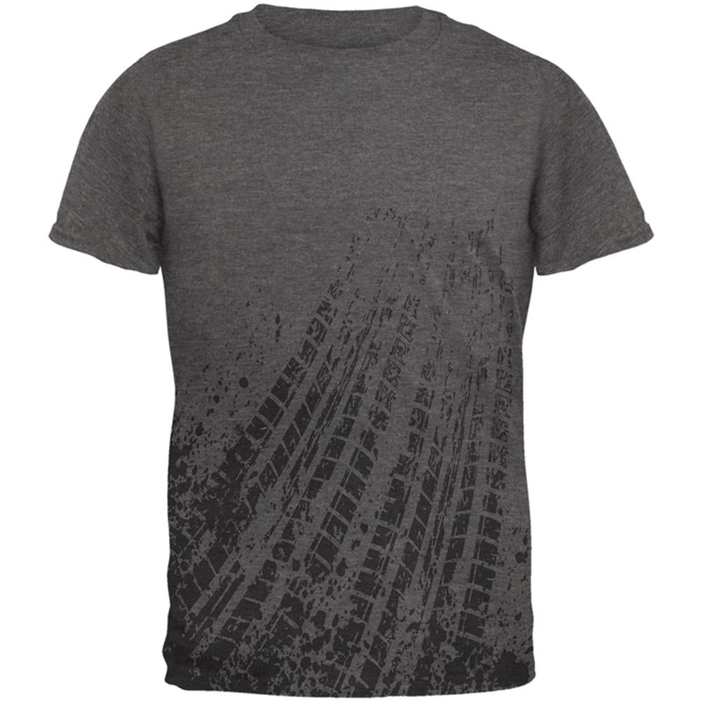 Off Road Mudding Truck Tire Tracks Mens Soft T Shirt Men's T-Shirts Old Glory 2XL Charcoal Heather 