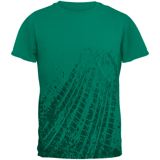 Off Road Mudding Truck Tire Tracks Mens T Shirt Men's T-Shirts Old Glory 2XL Green 