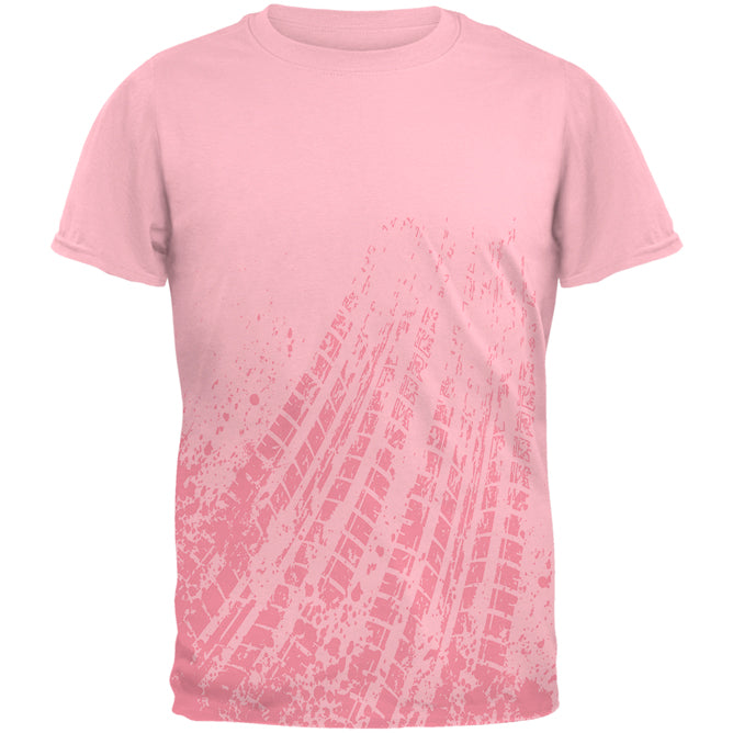 Off Road Mudding Truck Tire Tracks Mens T Shirt Men's T-Shirts Old Glory SM Pink 