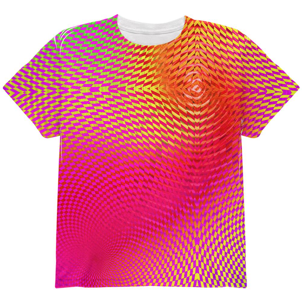 EDM Hypnotic Trance Rainbow Spiral All Over Youth T Shirt Youth T-Shirts Old Glory LG Multi 