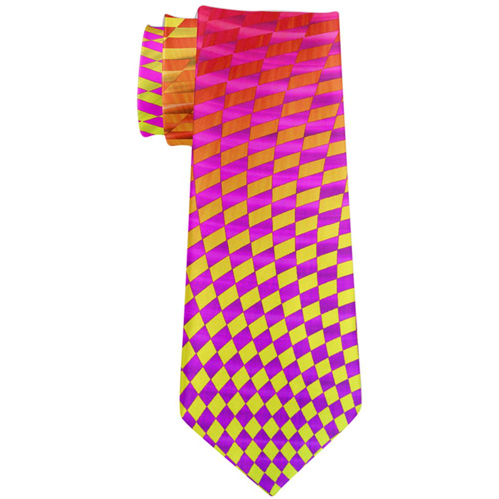 EDM Hypnotic Trance Rainbow Spiral All Over Neck Tie Ties Old Glory OS Multi 