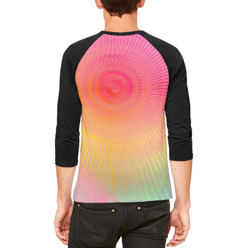 EDM Pastel Unicorn Rainbow Spiral Mens Raglan T Shirt Men's T-Shirts Old Glory   