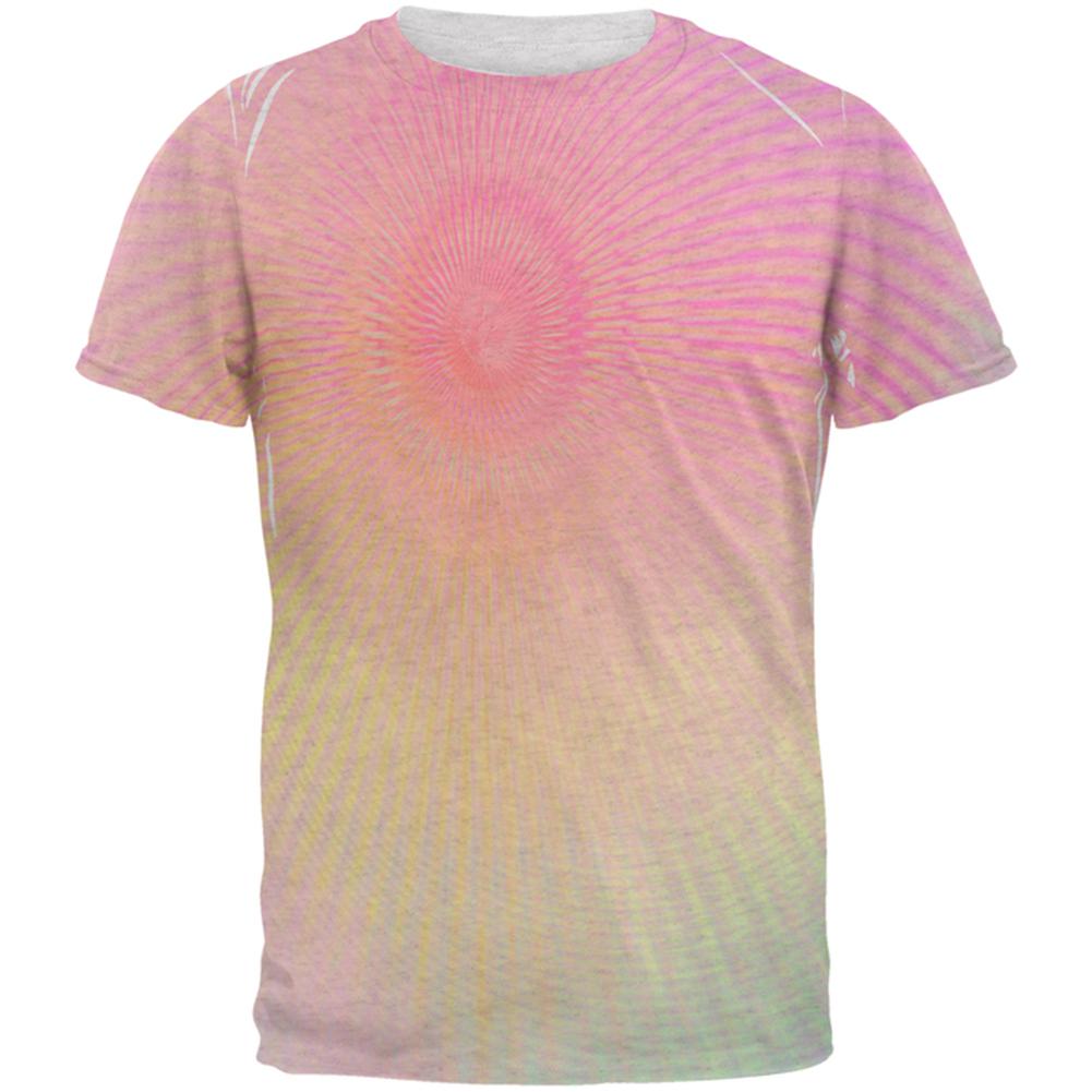 EDM Pastel Unicorn Rainbow Spiral Mens T Shirt Men's T-Shirts Old Glory 2XL Heather White 