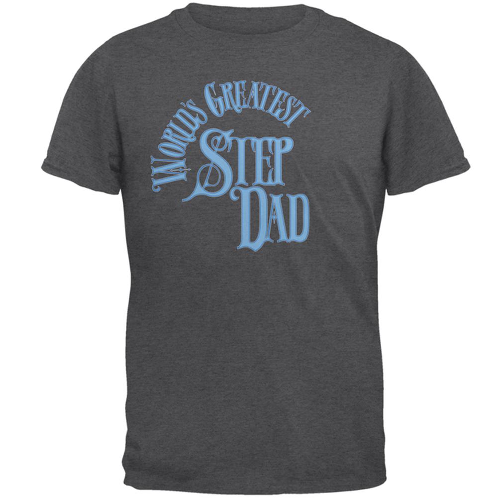 World's Greatest Step Dad Mens T Shirt Men's T-Shirts Family 2XL Dark Heather 