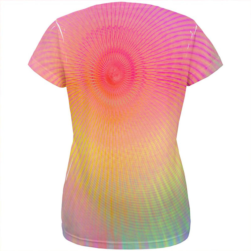 EDM Pastel Unicorn Rainbow Spiral All Over Womens T Shirt Women's T-Shirts Old Glory   