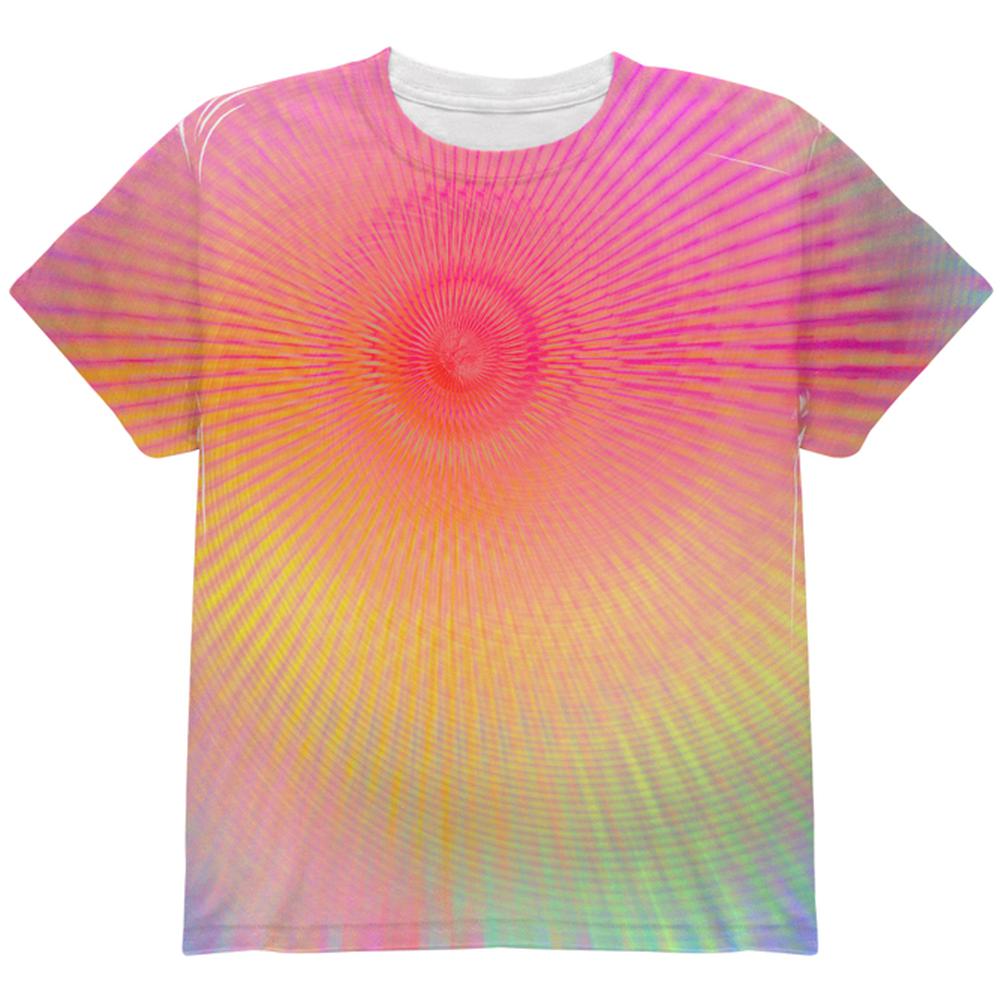 EDM Pastel Unicorn Rainbow Spiral All Over Youth T Shirt Youth T-Shirts Old Glory LG Multi 