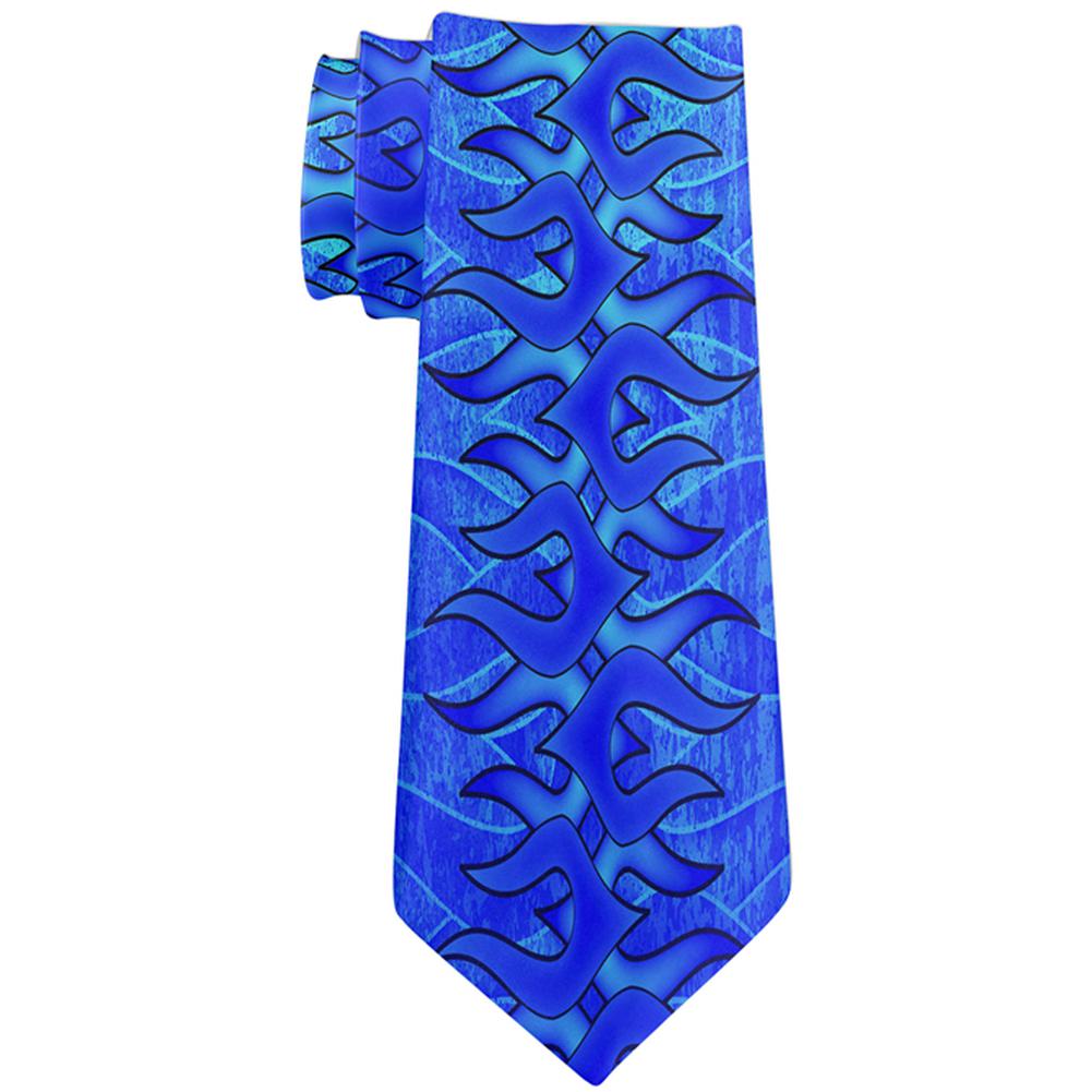 The Eternal Blue Flame All Over Neck Tie Ties Old Glory OS Multi 