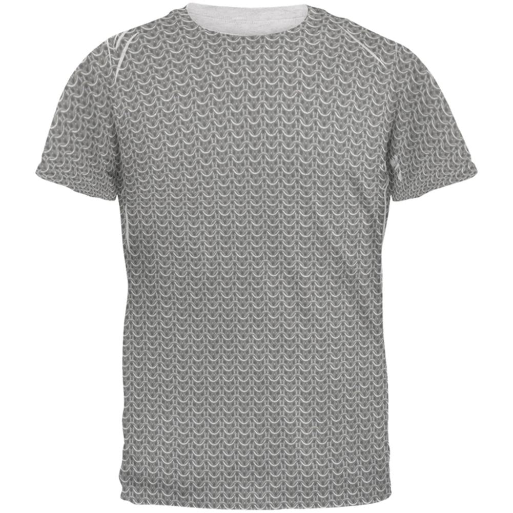 Halloween Chainmail Armor Costume Mens T Shirt Men's T-Shirts Old Glory 2XL Heather White 