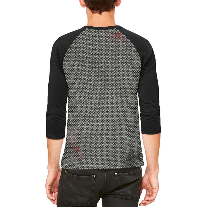 Halloween Battle Damage Chainmail Costume Mens Raglan T Shirt Men's T-Shirts Old Glory   