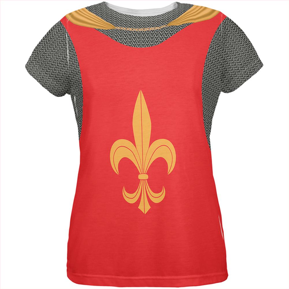 Halloween Knight Fleur-De-Lis Armor Costume All Over Womens T Shirt Women's T-Shirts Old Glory LG Multi 