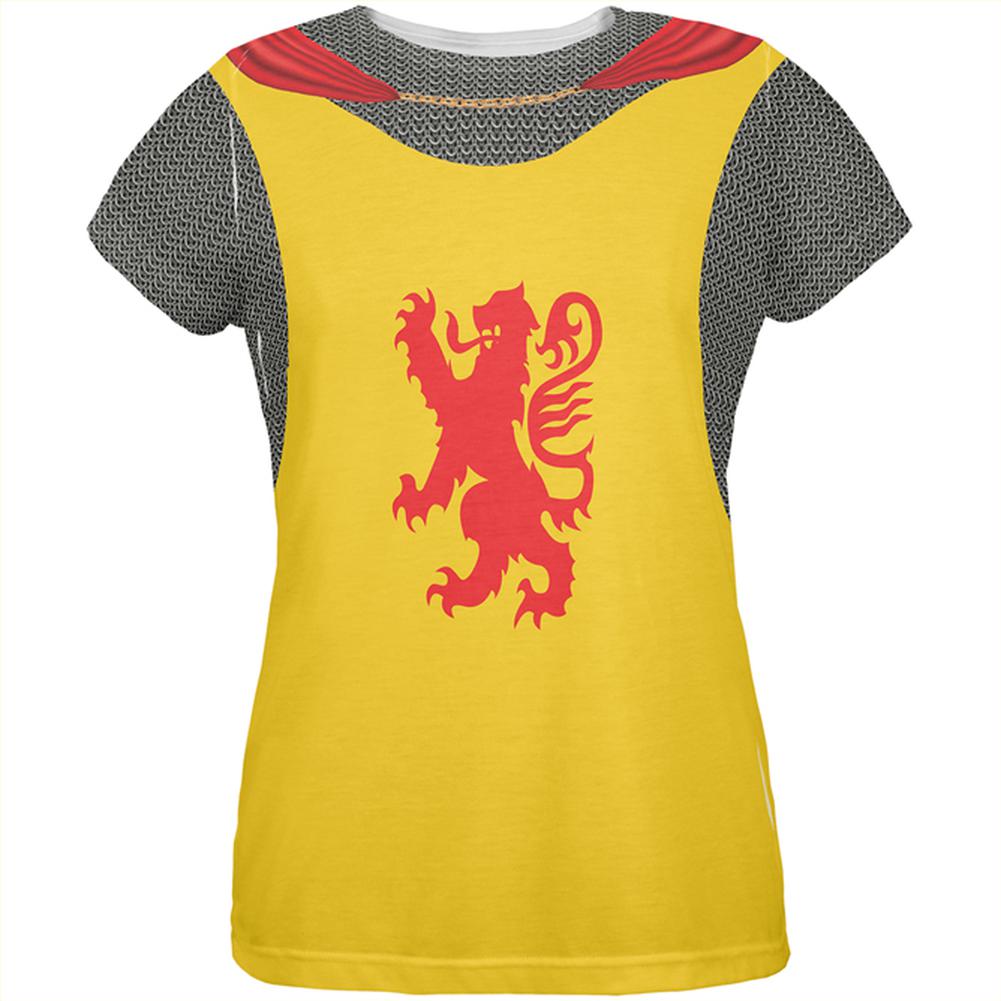 Halloween Knight Rampant Lion Armor Costume All Over Womens T Shirt Women's T-Shirts Old Glory LG Multi 