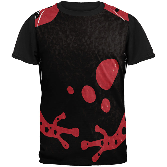 Red Banded Poison Dart Frog Costume All Over Mens Black Back T Shirt Men's T-Shirts Old Glory SM Multi 