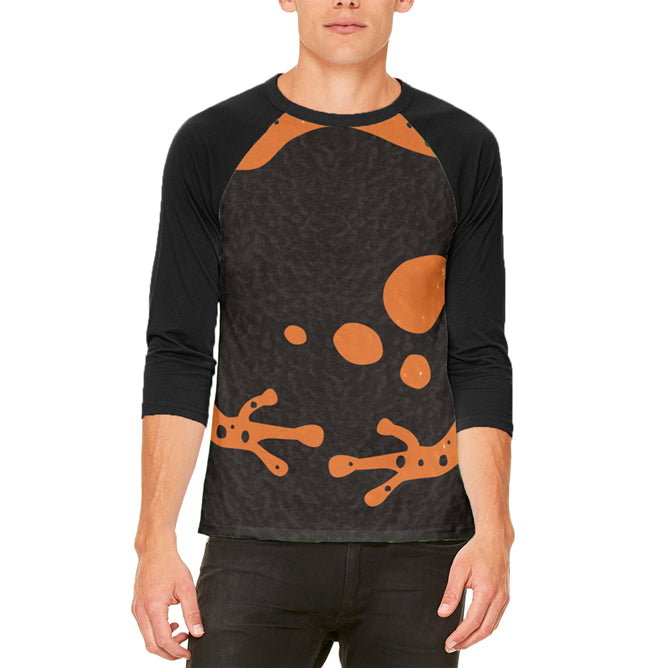 Halloween Costume Orange Banded Poison Dart Frog Costume Mens Raglan T Shirt Men's Raglans Old Glory LG White-Black 