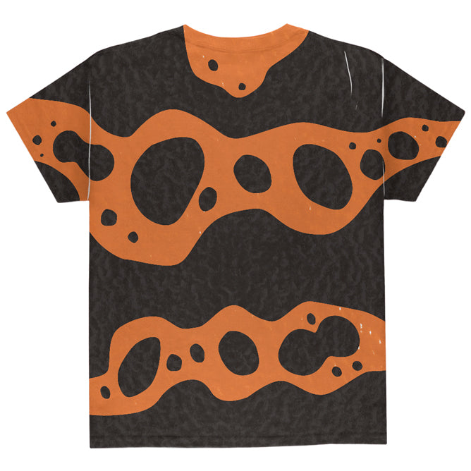 Orange Banded Poison Dart Frog Costume All Over Mens Black Back T Shirt Men's T-Shirts Old Glory   