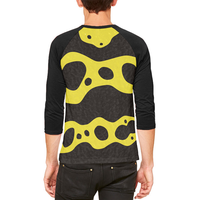 Halloween Costume Yellow Banded Poison Dart Frog Costume Mens Raglan T Shirt Men's Raglans Old Glory   