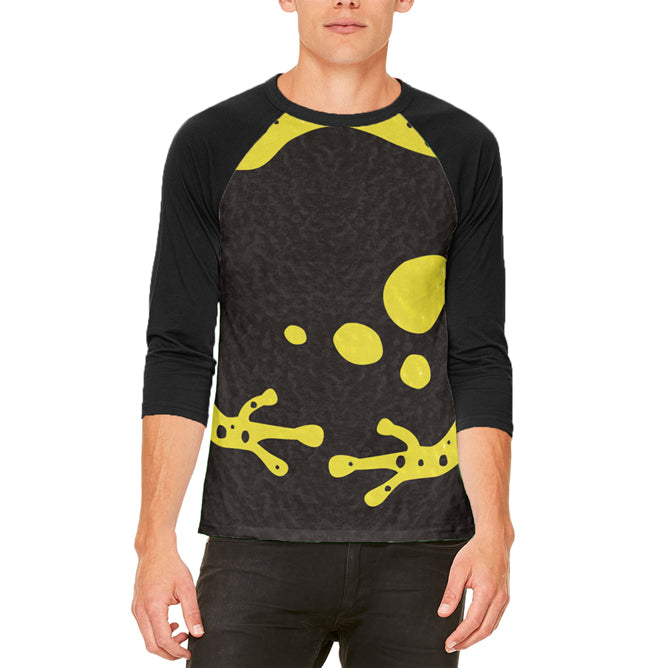 Halloween Costume Yellow Banded Poison Dart Frog Costume Mens Raglan T Shirt Men's Raglans Old Glory LG White-Black 