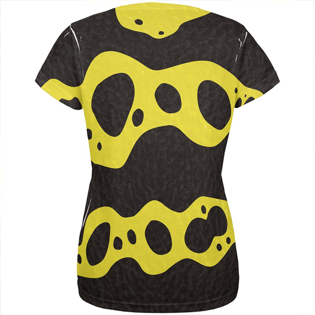 Halloween Costume Yellow Banded Poison Dart Frog Costume All Over Womens T Shirt Women's T-Shirts Old Glory   