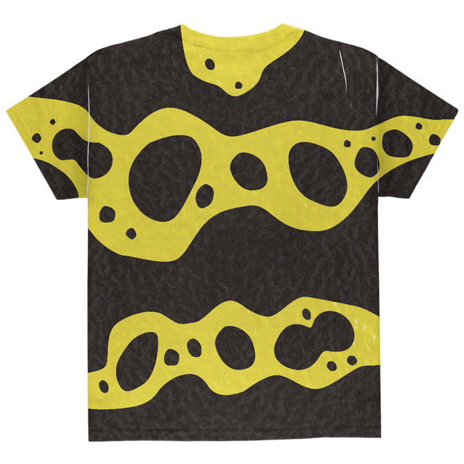 Halloween Costume Yellow Banded Poison Dart Frog Costume All Over Mens Black Back T Shirt Men's T-Shirts Old Glory   