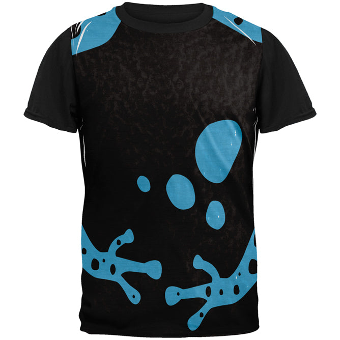 Blue Banded Poison Dart Frog Costume All Over Mens Black Back T Shirt Men's T-Shirts Old Glory SM Multi 