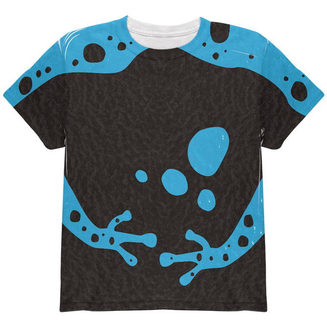 Halloween Costume Blue Banded Poison Dart Frog Costume All Over Youth T Shirt Youth T-Shirts Old Glory YLG Multi 