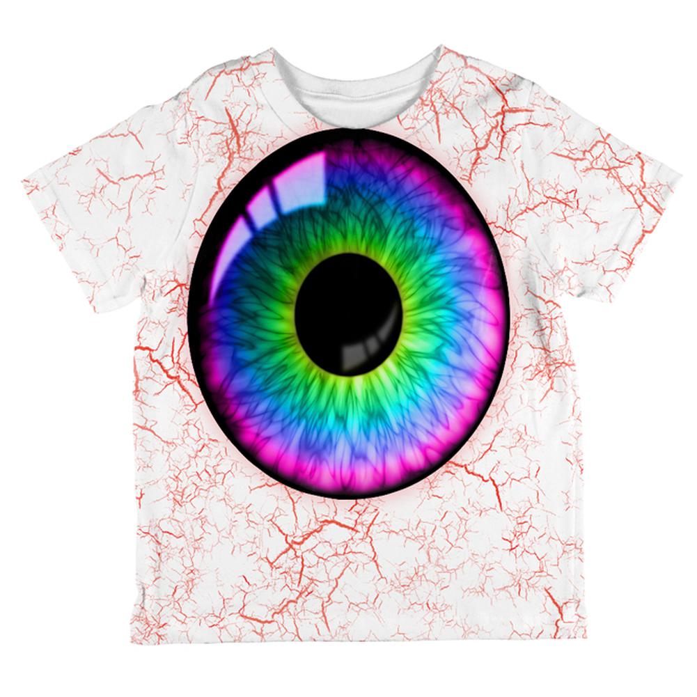 Halloween Rainbow Creepy Eyeball Costume All Over Toddler T Shirt Toddler T-Shirts Old Glory 2T Multi 