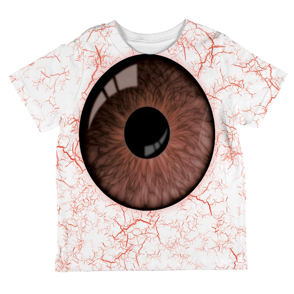 Halloween Brown Creepy Eyeball Costume All Over Toddler T Shirt Toddler T-Shirts Old Glory 2T Multi 