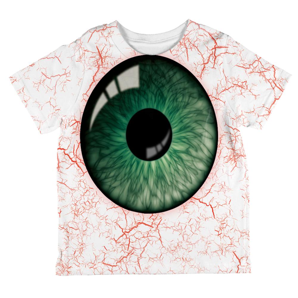 Halloween Green Creepy Eyeball Costume All Over Toddler T Shirt Toddler T-Shirts Old Glory 2T Multi 