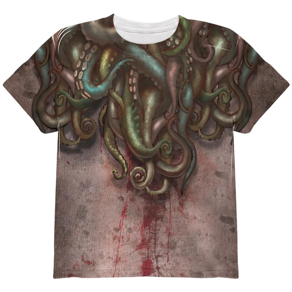 Halloween Costume Cthulhu Greater God Tentacles Costume All Over Youth T Shirt Youth T-Shirts Old Glory LG Multi 