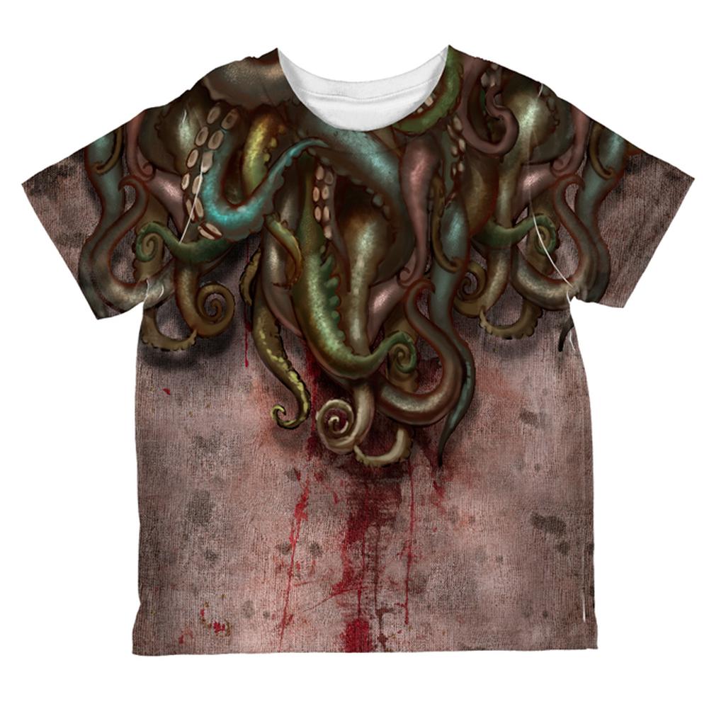 Halloween Costume Cthulhu Greater God Tentacles Costume All Over Toddler T Shirt Toddler T-Shirts Old Glory 2T Multi 