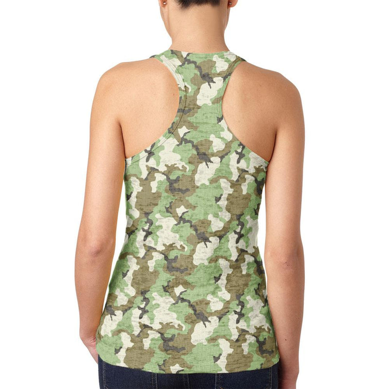 Green Woodland Camo Light Juniors Burnout Racerback Tank Top Juniors Tank Tops Old Glory   