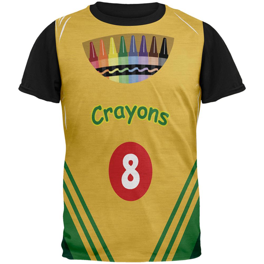 Halloween Crayon Box Costume All Over Mens Black Back T Shirt Men's T-Shirts Old Glory LG Multi 