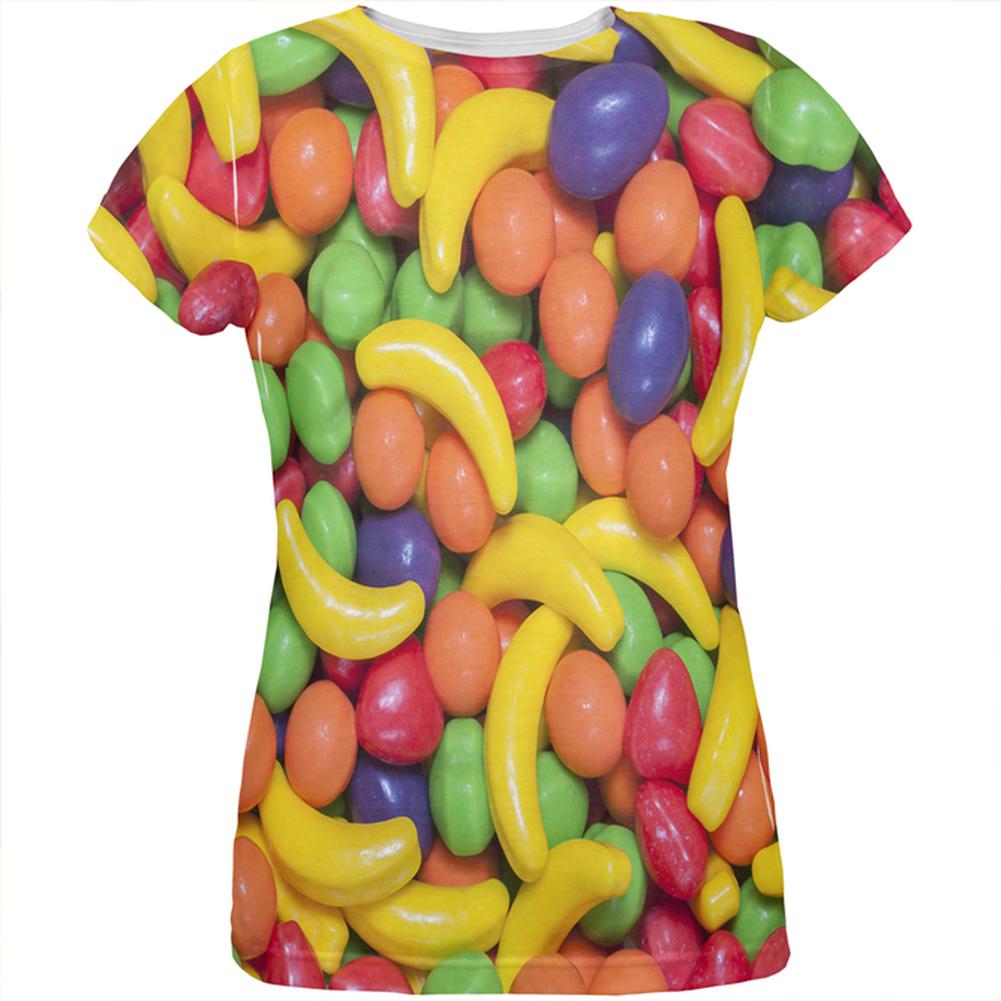 Halloween Fruit Candy All Over Womens T Shirt Women's T-Shirts Old Glory LG Multi 