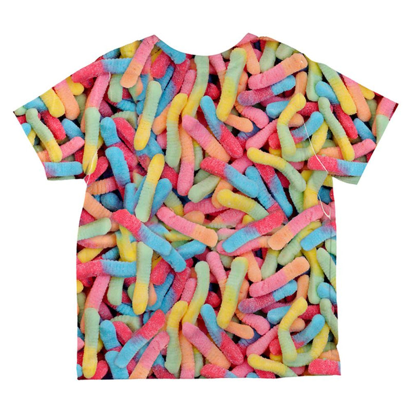 Halloween Sour Gummy Worms All Over Toddler T Shirt Toddler T-Shirts Old Glory   