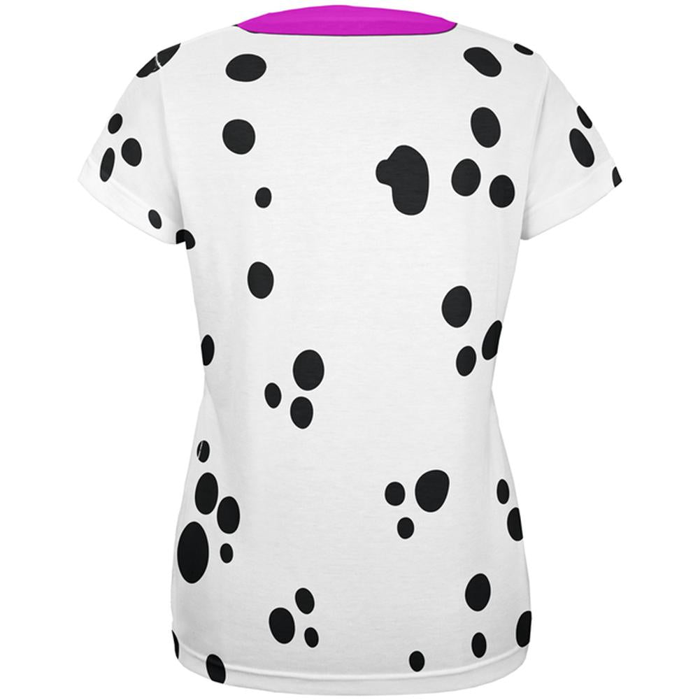 Valentine's Day Dog Dalmatian Costume Pink Collar Be Mine All Over Womens T Shirt Women's T-Shirts Old Glory   